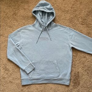 Abercrombie and Fitch Essentials Popover Soft Hoodie Light Blue Center Logo